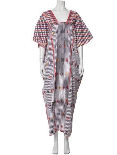 Pre-owned Pippa Holt Striped Long Dress In Black/white
