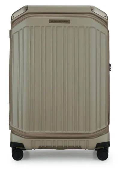 Piquadro Trolley Medio Rigido A 4 Ruote Espandibile In Yellow
