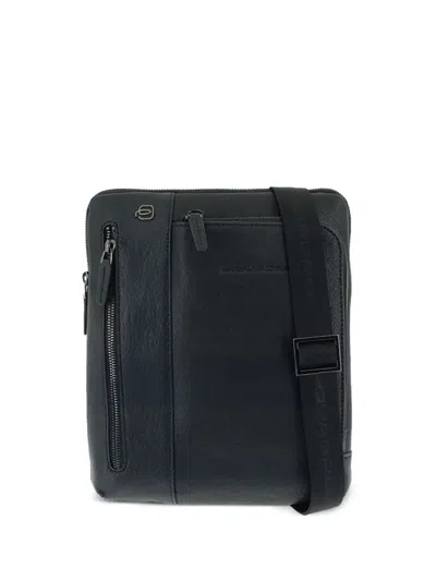 Piquadro Zip-up Crossbody Bag In Black