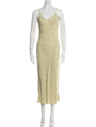 Pre-owned Pistola Patterned Midi Length Dress In Green