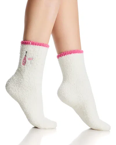 Pj Salvage Cozy Crew Grip Socks In White