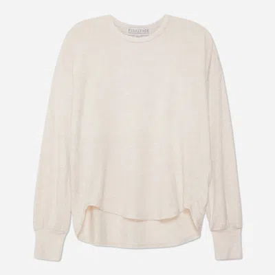 Pj Salvage Long Sleeve Essential Top In Oatmeal In White