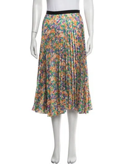 Pre-owned Plan C Floral Print Midi Length Skirt In Multicolor