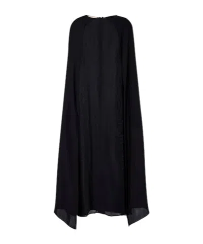 Plan C Georgette Midi Dress In Black