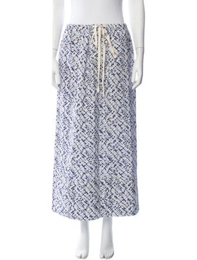 Pre-owned Plan C Printed Long Skirt W/ Tags In Blue/white