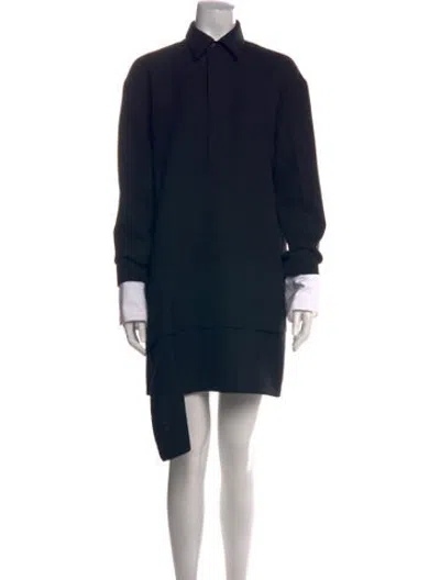 Pre-owned Plan C Wool Mini Dress In Black
