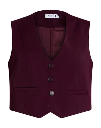 Please N8 Woman Tailored Vest Garnet Size S Polyester