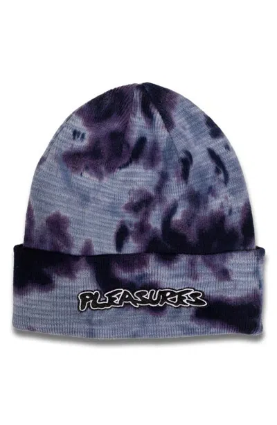 Pleasures Backbone Tie Dye Beanie In Blue