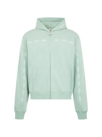 Pleasures Diamond-print Zip-up Hoodie In Green