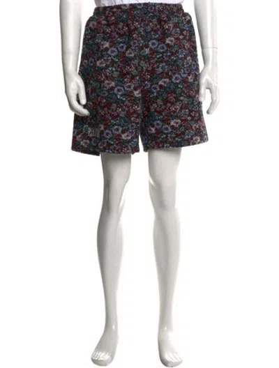 Pre-owned Pleasures Floral Print Shorts In Black