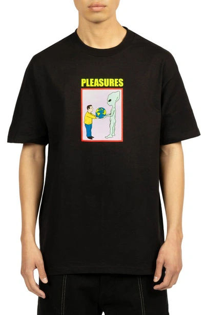Pleasures Gift Oversize Graphic T-shirt In Black