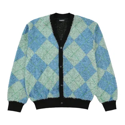 Pre-owned Pleasures Rev Cardigan 'aqua' In Blue