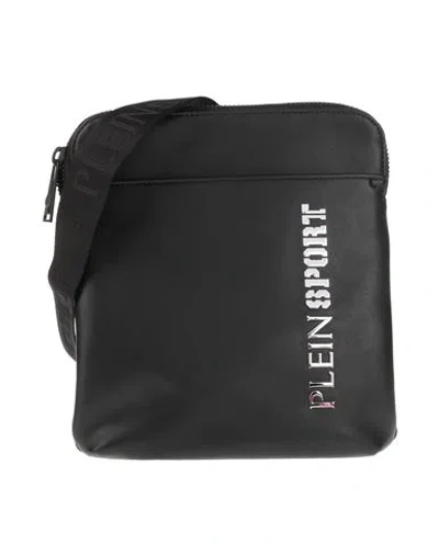 Plein Sport Man Shoulder Bag Black Size - Textile Fibers
