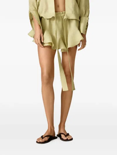 Pnk Ruffled Drawstring Shorts In Multi