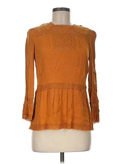 Pre-owned Point Sur 3/4 Sleeve Blouse In Orange