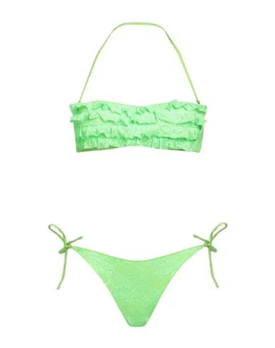 Poisson D'amour Woman Bikini Acid Green Size S Polyamide, Elastane In Neutral