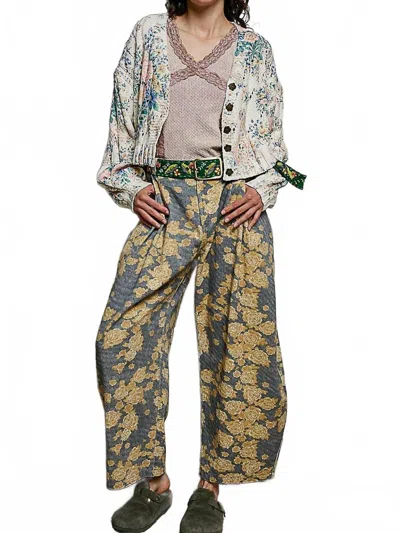Pol Ashley V-neck Floral Print Button Chenille Sweater Cardigan In Cream In Animal Print