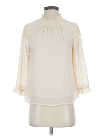 Pre-owned Polagram 3/4 Sleeve Blouse In Ivory