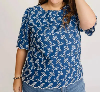 Polagram Women's Kirby Eyelet Top In Blue
