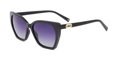 Polar 4011 77 Men's Sunglasses Black Size 56 In Blue