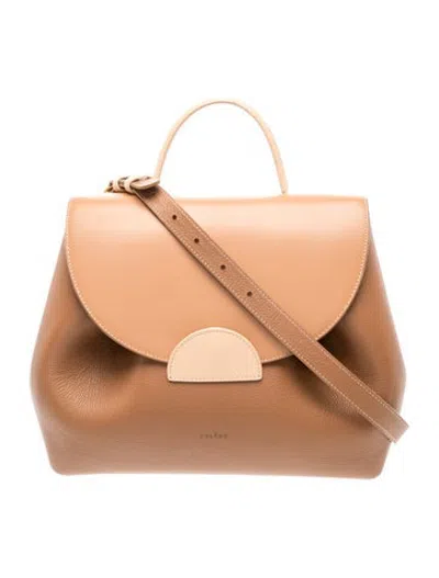 Pre-owned Polene Leather Numéro Un In Brown/neutrals