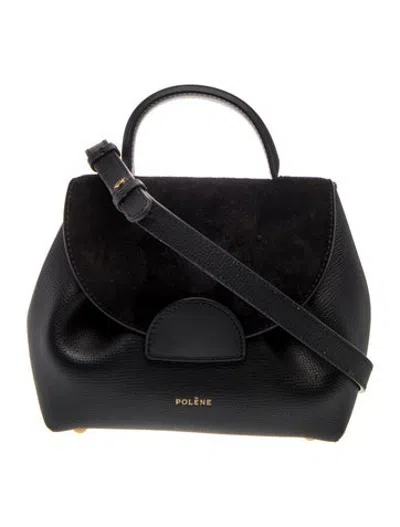 Pre-owned Polene Leather Numéro Un Nano In Black