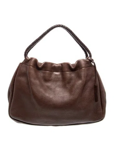 Pre-owned Pollini Leather Top Handle Bag In Brown