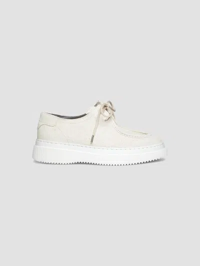 Pollini Men's Suede Loafers In Panna