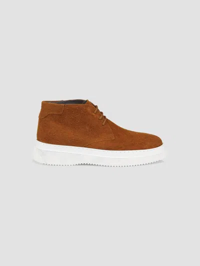 Pollini Men's Summer Vibes Suede Ankle Boots In Camel