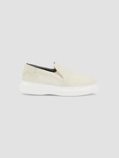 Pollini Men's Summer Vibes Suede Platform Loafers In Off White