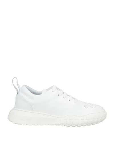 Pollini Woman Sneakers White Size 8 Calfskin In Multi