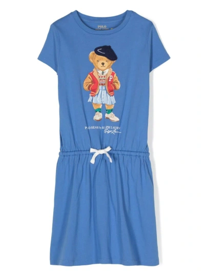 Polo Ralph Lauren Kids' Abito Tshirt Con Coulisse In Blue