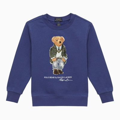 Polo Ralph Lauren Kids' Beach Royal Cotton Sweatshirt With Print In Blue