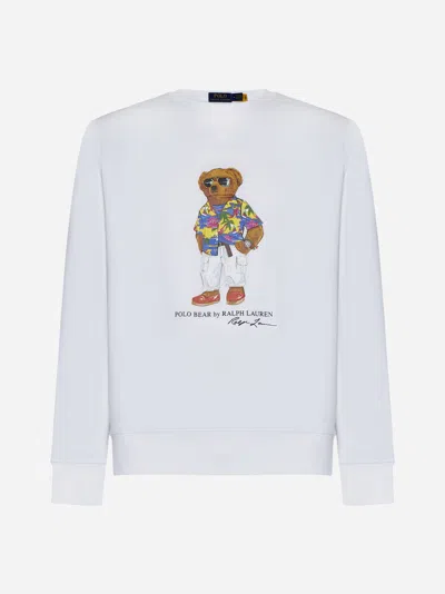 Polo Ralph Lauren Bear Cotton-blend Sweatshirt In White