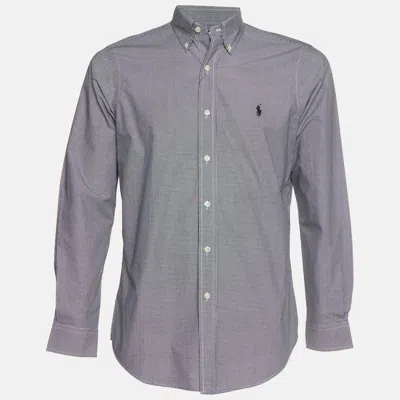 Pre-owned Polo Ralph Lauren Black/white Checked Poplin Button-down Shirt S