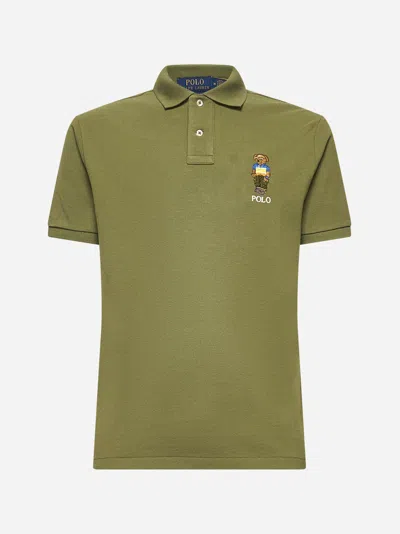 Polo Ralph Lauren Green Polo Bear Custom Slim-fit Polo Shirt In 绿色
