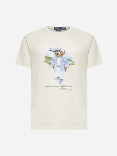 Polo Ralph Lauren Ivory Polo Bear Custom Slim-fit T-shirt In White