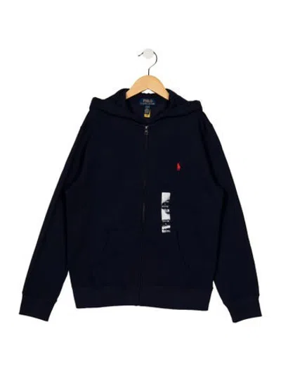 Pre-owned Polo Ralph Lauren Kids' Boys' Hooded Zip-up Jacket W/ Tags In Blue