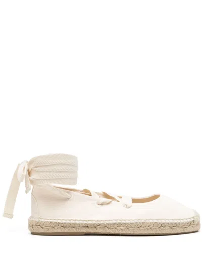 Polo Ralph Lauren Lace-up Flat Espadrilles In White