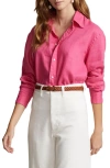 Polo Ralph Lauren Linen Button-down Shirt In Desert Pink