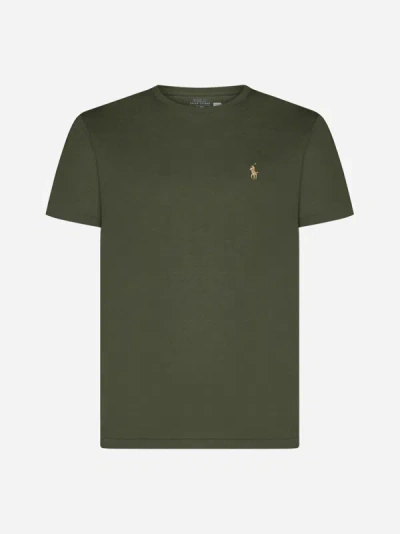 Polo Ralph Lauren Logo Cotton T-shirt In Dark Sage