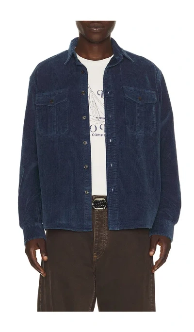 Polo Ralph Lauren Long Sleeve 8 Wale Cord Ranger Sport Shirt In Indigo