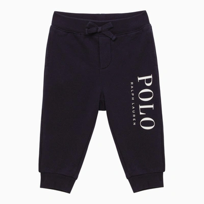 Polo Ralph Lauren Navy Blue Cotton Blend Jogging Trousers