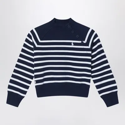 Polo Ralph Lauren Kids' Navy Blue Sweatshirt With White Stripes
