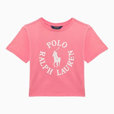 Polo Ralph Lauren Kids' Pink T-shirt With Cotton Logo