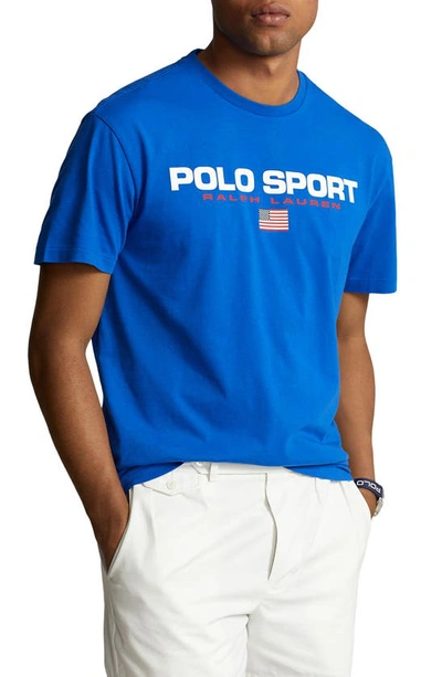 Polo Ralph Lauren Polo Sport Logo Cotton Graphic T-shirt In Heritage Blue