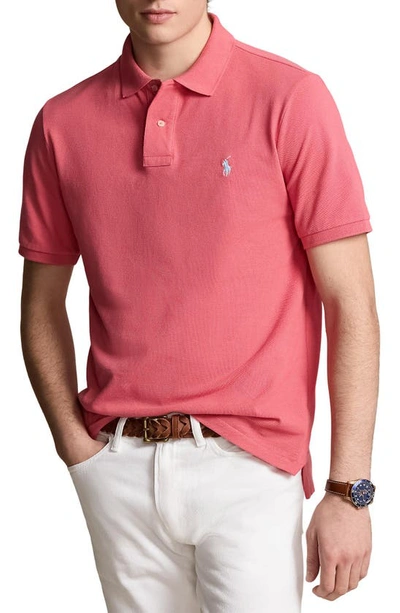 Polo Ralph Lauren Solid Piqué Knit Polo In Pale Red