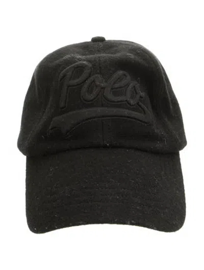 Pre-owned Polo Ralph Lauren Suede Baseball Cap In Black