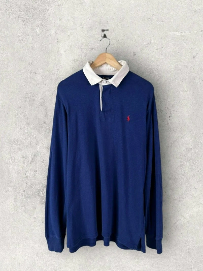 Pre-owned Polo Ralph Lauren T Rugby Shirt Long Sleeve Streetwear In Blue