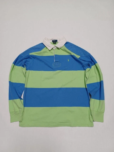 Pre-owned Polo Ralph Lauren X Ralph Lauren Rugby Ralph Laurent Vintage Polo Shirt T-shirt Long Sleeve In Green